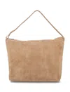 Emporio Armani Suede Hobo Bag In Brown