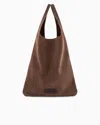 Emporio Armani Suede Hobo Shoulder Bag In Brown