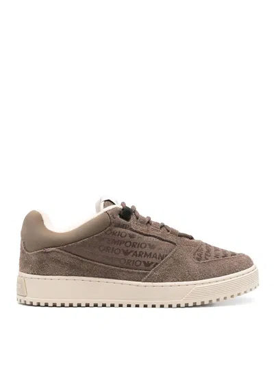 EMPORIO ARMANI SUEDE LEATHER SNEAKERS