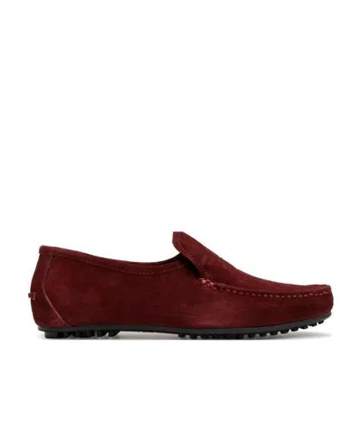 Emporio Armani Suede Loafer Shoes In Brown