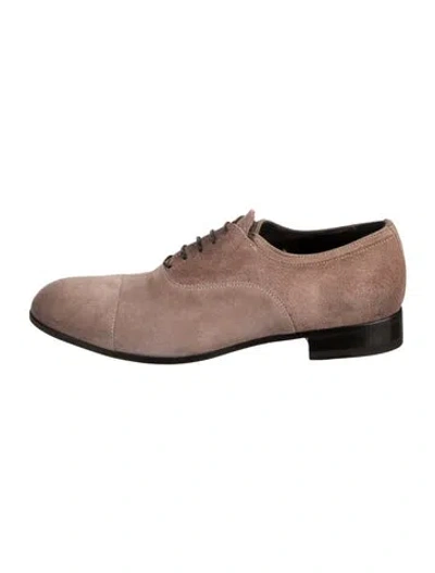 Pre-owned Emporio Armani Suede Oxfords In Neutrals