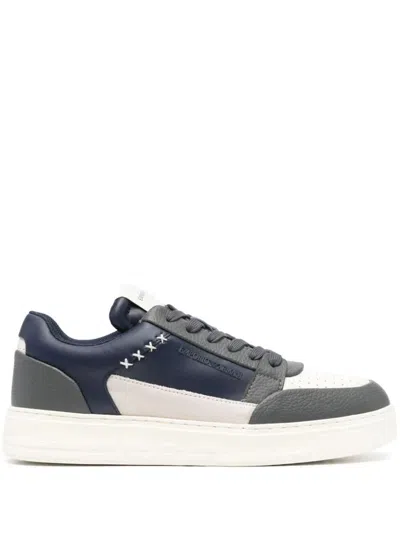 Emporio Armani Suede Sneaker Shoes In Grey