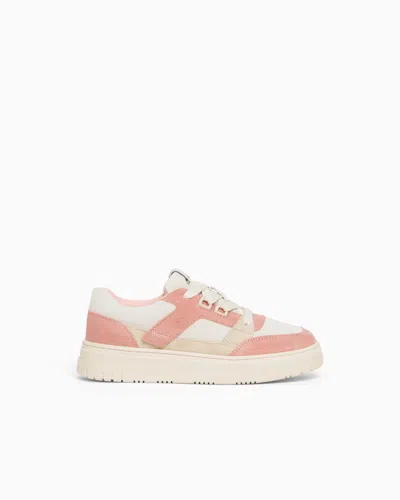 Emporio Armani Kids' Suede Sneakers In Pink