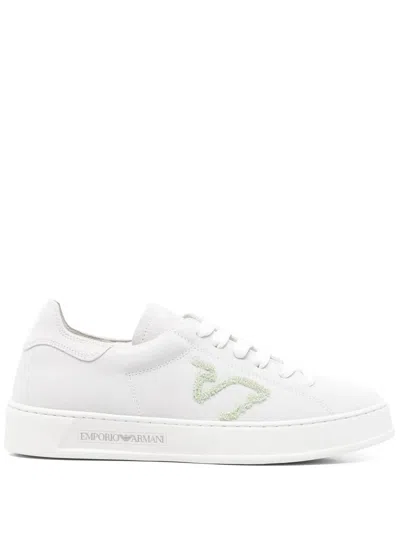 Emporio Armani Suede Trainers In Grey