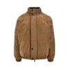 Emporio Armani Suedette And Nylon Reversible Jacket In Brown