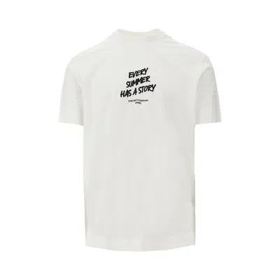 Emporio Armani 'summer Mood' Embroidery T-shirt In White
