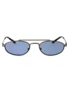 Emporio Armani Gunmetal Opaco Metal Sunglasses In Black
