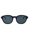 Emporio Armani Blu Lucido Acetate Sunglasses In Black