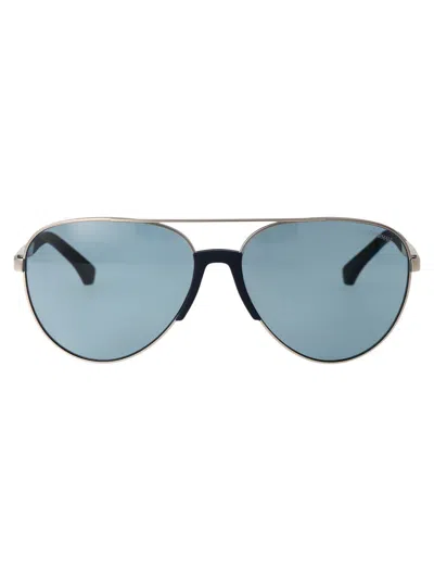 Emporio Armani Man Sunglasses Ea2059 In Dark Blue Polarized