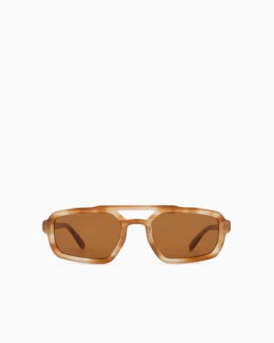 EMPORIO ARMANI ASV BLACK BLUE MEN’S IRREGULAR-SHAPED SUNGLASSES