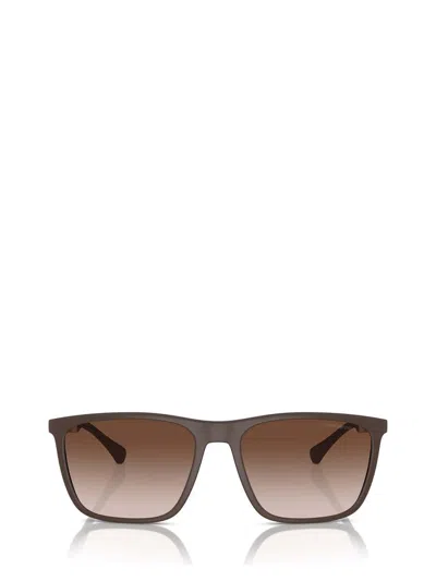 Emporio Armani Sunglasses In Matte Brown