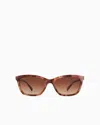 Emporio Armani Rectangular Frame Sunglasses In Red