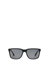 Emporio Armani Clip-on-lenses Square-frame Glasses In Rubber Back