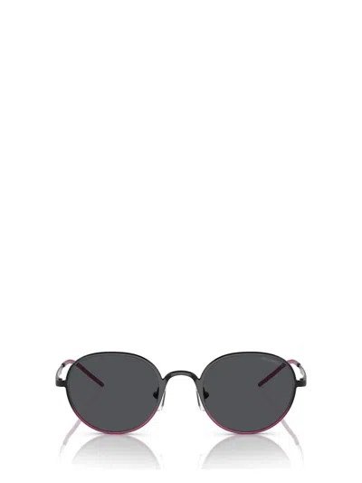 Emporio Armani Sunglasses In Shiny Black / Fuchsia Dark Grey