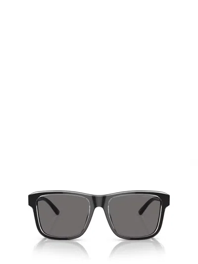 Emporio Armani Sunglasses In Shiny Black / Top Crystal