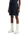 Emporio Armani Super Lightweight Technical Seersucker Bermuda Shorts In Solid Blue