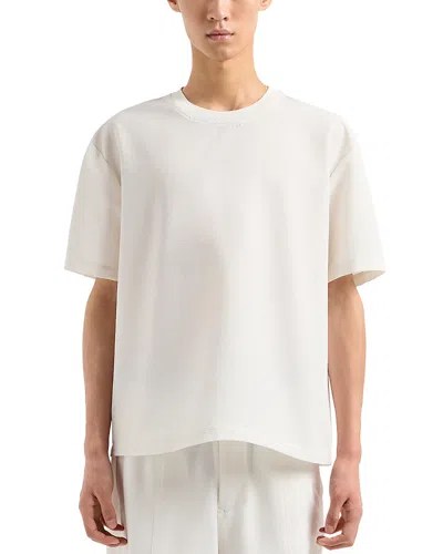 Emporio Armani Super Lightweight Technical Seersucker T Shirt In White