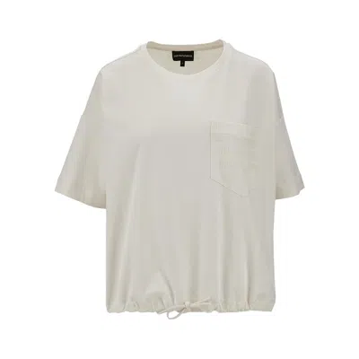 Emporio Armani Supima Jersey T-shirt With Branded Pocket In White