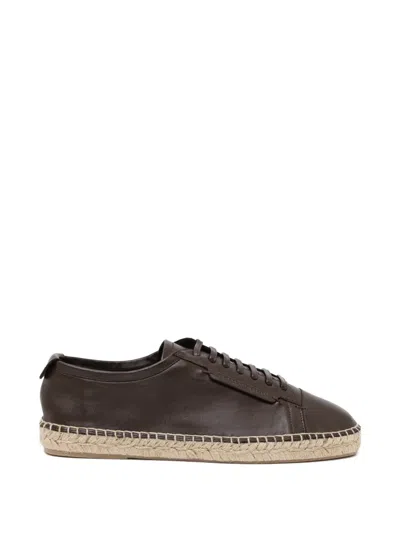 Emporio Armani Supple Espadrilles In Brown