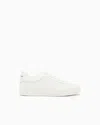 Emporio Armani White Trainers With Textured Upper And Rubber Sole In White