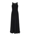 Emporio Armani Long Dress With Flared Hem And Scoop Back In Black