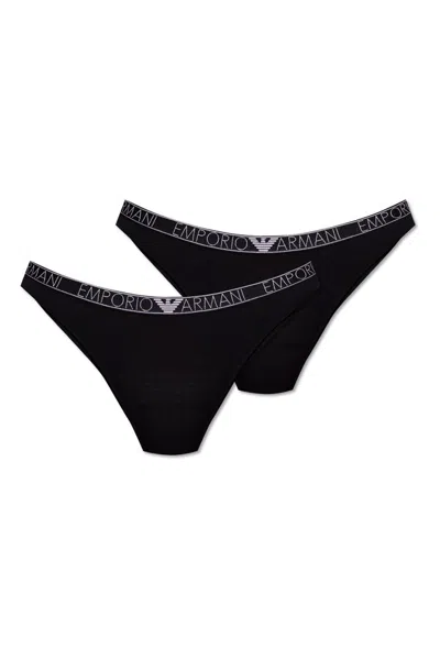 Emporio Armani Sustainability Collection Briefs Two Pack In Black