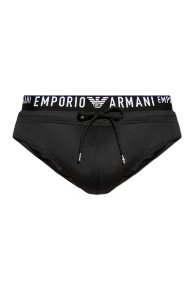 Emporio Armani Sustainability Collection Swimming Briefs In Black