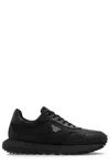 Emporio Armani Asv Recycled Nylon Sneakers With Regenerated Saffiano Details In Black