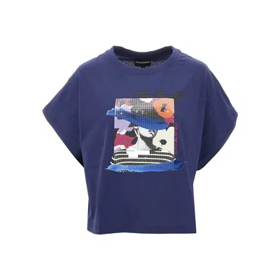 Emporio Armani Sustainability Values T-shirt With Print In Blue