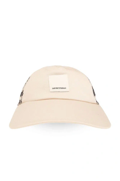 Emporio Armani Sustainable Collection Baseball Cap In Beige