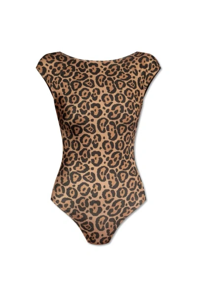 Emporio Armani Sustainable Collection Swimsuit In Brown