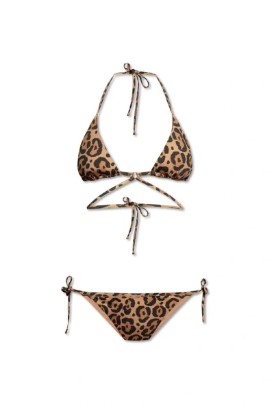 Emporio Armani Sustainable Collection Swimsuit In Brown