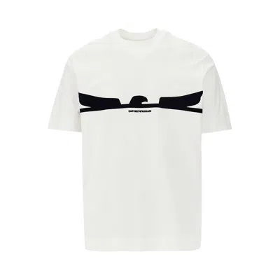 Emporio Armani Sv Flocked Logo T-shirt In White