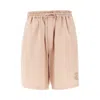 Emporio Armani Soft-touch Modal Bermuda Shorts With Peace-inspired Print In Pink