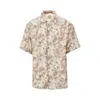 Emporio Armani Asv Capsule Peace All Over Print Shirt In Beige