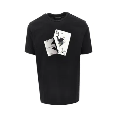 Emporio Armani Sv Printed Jersey T-shirt In Black