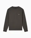Emporio Armani Logo-patch Crew-neck Sweatshirt In Green