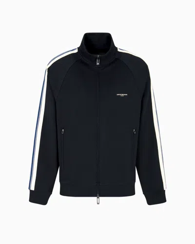 EMPORIO ARMANI ASV FULL-ZIP SWEATSHIRT IN JERSEY WITH CONTRASTING BANDS