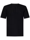 Emporio Armani Textured Black Sweater In Soft Viscose Blend
