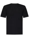 Emporio Armani Textured Black Sweater In Soft Viscose Blend In Black
