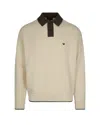 Emporio Armani Maglione Collo Polo Colorblock In Black