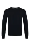 Emporio Armani Wool Crewneck Sweater In Black