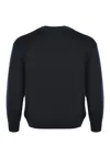 Emporio Armani Three-shade Wool Sweater In Blue