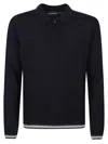 Emporio Armani Half Zip Polo Neck Sweater In Blue