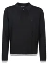 Emporio Armani Half Zip Polo Neck Sweater In Blue