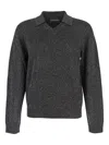 Emporio Armani Black Polo Shirt With Classic Collar And Lurex Finish In Tech Fabric Man In Black