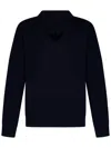Emporio Armani Black Crewneck Sweater With Logo Embroidery On The Front In Wool Man In Blue