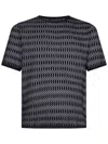 Emporio Armani Zigzag-pattern Sweater In Blue