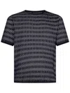 Emporio Armani Zigzag-pattern Sweater In Blue