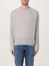 Emporio Armani Textured Wave Pattern Crewneck Sweater In Beige